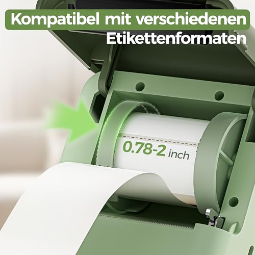 Joysea D2 Bluetooth Etikettendrucker, Tragbarer Thermoetikettierer Kompatibel mit breite Etiketten (20-50mm), Für Einzelhandel, Lager, Preisschilder, Büro und Zuhause