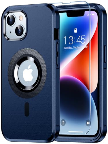 femrit Magnetic for iPhone 14 Case, [Compatible with Magsafe][Military Grade Drop Protection][Non-Slip][14FT Drop Shockproof] Heavy Duty Tough Rugged Shockproof Phone Case for iPhone 14 (6.1'), Blue