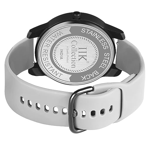 Image of IIK COLLECTION Watches for Men Round Numerical Dial Analogue Men Watch with Silicon Strap|Long Battery Life|Adjustable Flixable Silicon Strap|Watches for Boys.