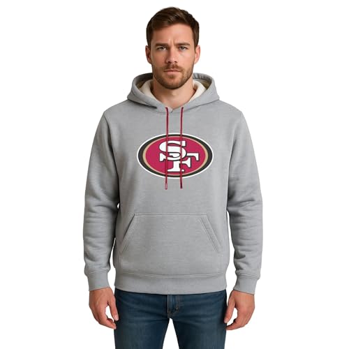Recopilación de Sudaderas disponible en línea. 47 NFL Sudadera Hoodie San Francisco 49ers Gris para Hombre, Talla Extra Grande