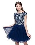Sarahbridal Women's Short Tulle Beading Homecoming Dresses Prom Party Gowns