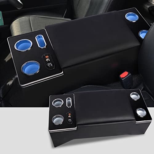 YESHMA コンソールボックス ハイエース 200系 専用アームレスト 標準S-GL 1型〜7型ガソリン ディーゼル 適用 センターコンソールボックス肘置き ドリンクホルダー スマートコンソール LED付き USBポート付き ICH 41O4PP9Jq6L.jpg