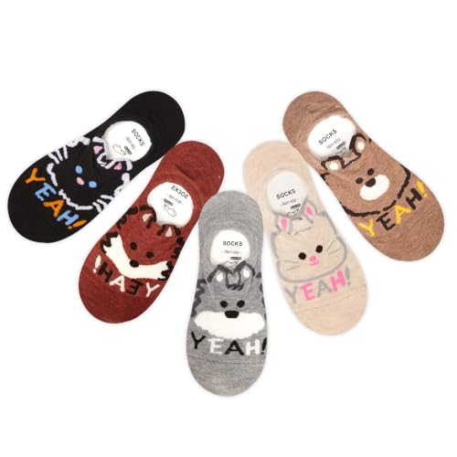 Image of Benefeet Sox Funny No Show Socks Womens Girls Fun Animals Novelty Low Cut Socks Cute Crazy Sock Non Slip Christmas Gifts