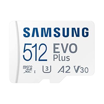 SAMSUNG EVO Plus com adaptador SD de 512 GB Micro SDXC, até 130 MB/s, armazenamento expandido para dispositivos de jogos, tablets e smartphones Android, cartão de memória, MB-MC512KA/AM, 2021