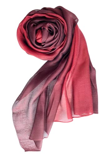 Seidiger Schal für Damen, seidiger Hijab-Hals, 30 % Seide, Rot, rot, One size Cover