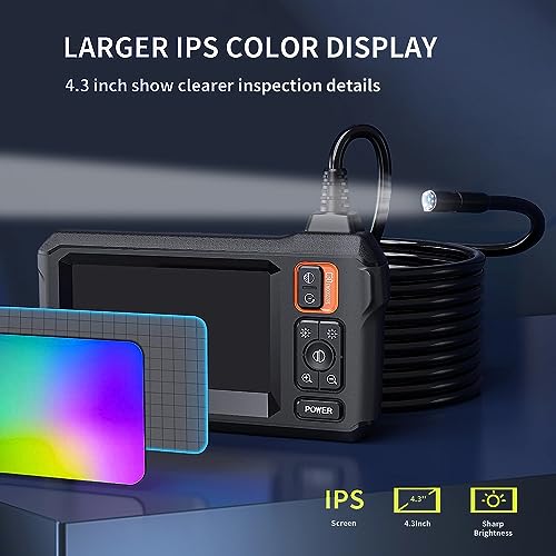 Exrp Borescope Endoscope with Light - IP67 Waterproof, 1080P HD Inspection, 16.5ft Flexible Camera for Men