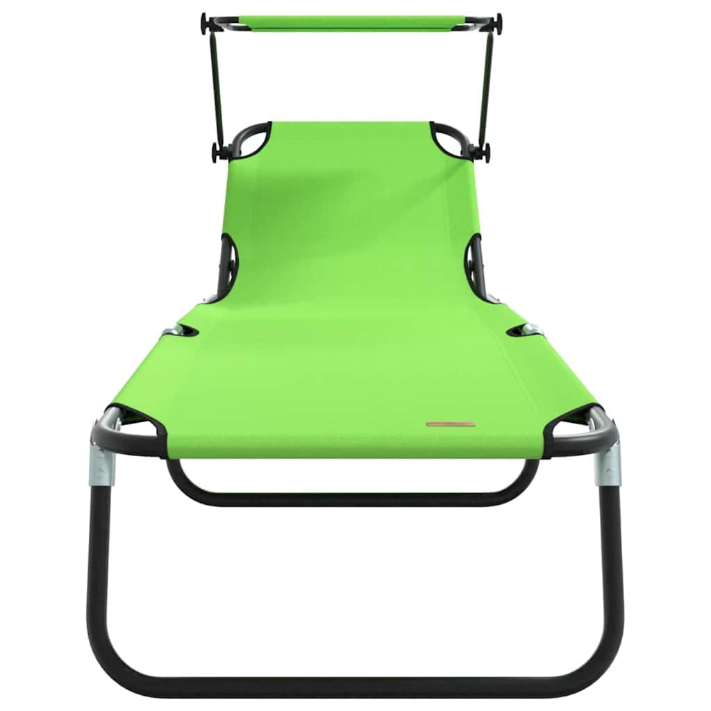 Klappbare Sonnenliege 2er Set, Gartenliege mit Verstellbarer Rückenlehne, Campingliege für Outdoor, Terrasse & Garten, aus Oxford-Gewebe, Grün, 190 x 57 x 81 cm