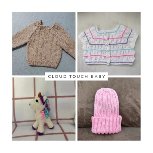 Image of Cloud Touch Baby - DK Weight Soft Anti-Pilling Yarn for Baby Clothes, Blankets & Amigurumi Crochet & Knitting, 90% Acrylic 10% Viscose derived from Bamboo, 3.53 Oz / 262 Yards (Almond, 1 Pack)