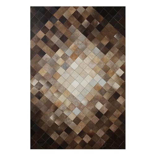 Suixtil Alfombra de Piel de Vaca Natural, Suave y Circular, con Parte Inferior Antideslizante, calientapiés for habitación Infantil, Alfombra de Cuero ecológica(160cmx230cm)