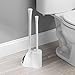 iDesign Una Plastic Toilet Bowl Brush and Plunger Combo Set for Bathroom Cleaning and Storage, White