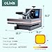 OLIXIS Heat Press, 15x15 Heat Press Machine for T Shirts with LCD Display & Memory Mode, 1200W Heat Transfer Machine for Bags, Pillows, Aprons