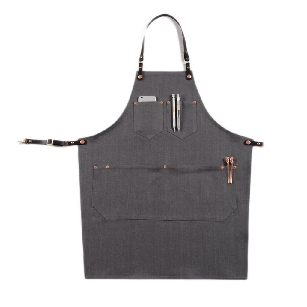Tablier coiffure et manucure en denim gris SSDD pour salons