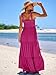 ANRABESS Women's Summer Casual Long Maxi Beach Vacation Dresses Sleeveless Square Neck Flowy Tiered Sun Dress with Pockets Rose Pink Small