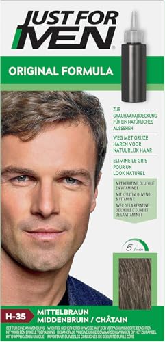 Just For Men Teinture Cheveux Homme, Coloration Semi-Permanente pour Homme, Sans Ammoniaque, avec Kératine et Vitamine E pour des Cheveux Forts, Coloration,...
