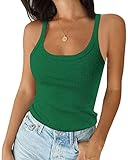 Ivay Womens Sleeveless Tank Top Fitting Scoop Neck Ribbed Knit Basic Cami Shirts