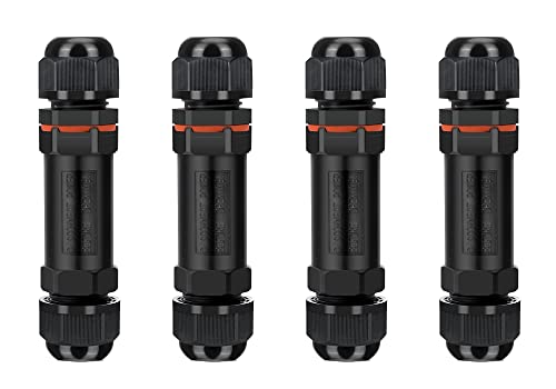 HUAZIZ 4 Pcs Connecteurs de Câble étanches,Raccord Électrique Étanches IP68, Électrique Boîte de Derivation Étanche Éxterieur 3 Fils,Etanche Boîte de Jonction pour Câble Ø 1 à 13mm Cover