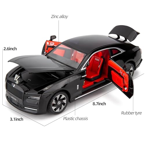 Image of 1:24 Big Size Rolls Royce Spectre Scale Model Car - Exclusive Alloy Metal Pull Back Die Cast Car Toy with Openable Doors, Light & Music - Best Gifts for Kids【Colors as Per Stock】