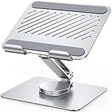 UGREEN 360° Rotating Tablet Stand Holder Adjustable with Rotating Base, Foldable Tablet Holder for Desk, Home Office Desk Accessories Compatible with iPad Pro 12.9/Air/Mini 6/5/4/3/2 Silver