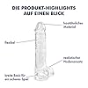 EIS Transparenter Naturdildo | Realistisch & Biegsam | Saugnapf für Freihändigen Spaß | 19 cm Einführlänge | Flexibler Lustbringer | Größe L #1