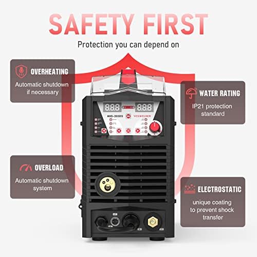 Image of YESWELDER MIG-205DS MIG Welder, 200Amp 110 /220V Dual Voltage, Gas /Gasless MIG Welding Machine MIG /Lift TIG /Stick 3 in 1 Multiprocess Aluminum MIG Welding Machine, Spool Gun Compatible