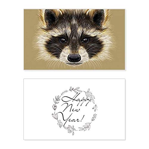 Tarjeta de mapache marrón Little Mischievous para compartir deseos de año nuevo