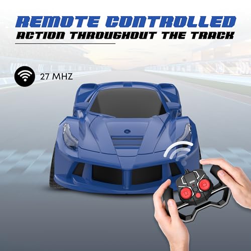 Image of SEEDO Rechargeable Remote Control Racer Car High Speed Racing Sports Car with LED Headlights, High Gloss Anti Scratch 1: 24 Scale Fast RC Vehicle Toy for Kids 8+ Years (Pack of 1, Blue)