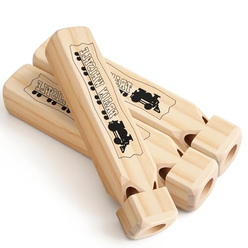 3PCS Wooden Train Whistles, Noisemakers 4 Tones 7.5\" Solid Wood Train Whistle Musical Kits for Party Favors, Theme Birthday Parties, Carnival Prize, Goodie Bag Filler, Stocking Stuffers
