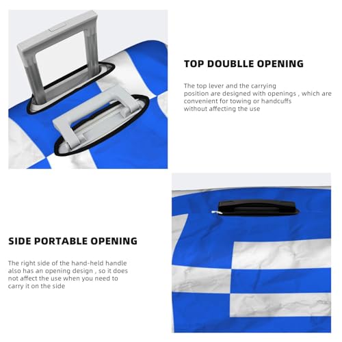 Universal Stretch Suitcase Cover Greek Greece Flag Carry On Luggage Sleeve Anti Scratch Travel Baggage Protector for Unisex Women Large 5