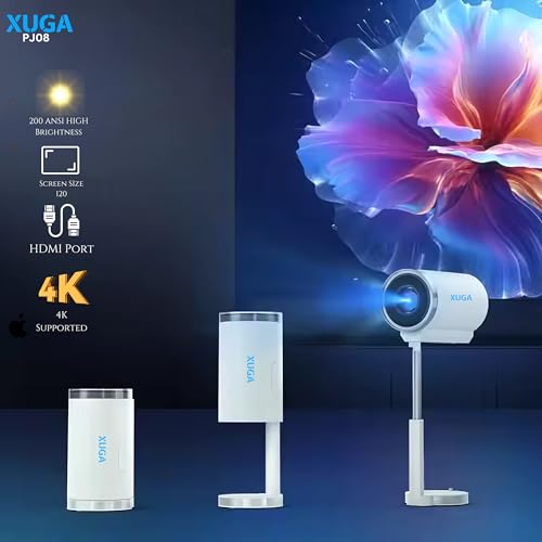 Image of XUGA Cybernautt Series XP08 1080P Full HD Smart Projector with 4K Support | 5000 Lumens | Android | 120 inch Screen | 200ANSI | 5 Watt HiFi Speaker | 30000 hrs Lamp Life