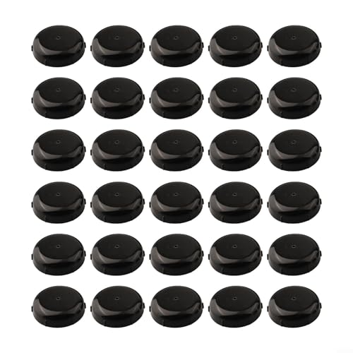 Juego de 30 protectores de patas de silla de hierro forjado para muebles de exterior, plástico (negro)