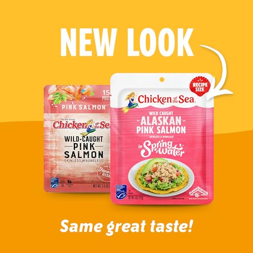 Image of Chicken of the Sea Pink Salmon, Wild-Caught, Skinless & Boneless, 5-Ounce Packet (Pack of 5)