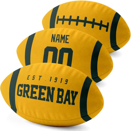 Image of ANTKING Green Bay Throw Pillow 2 Packs Custom Name Number Gifts | Personalized Gift for Youth for Birthday Christmas