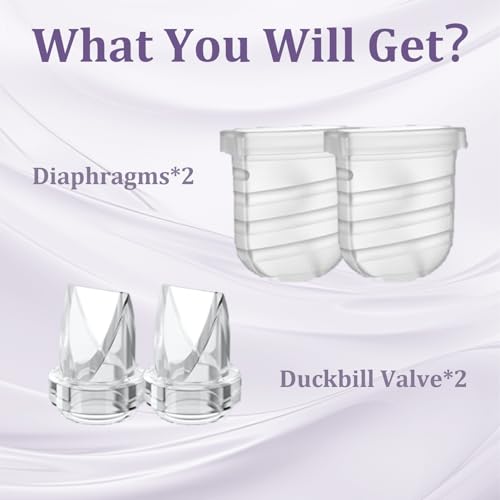 Image of 4Pcs Duckbill Valves Silicone Diaphragms Compatible with Lansinoh Discreet Duo, Eufy S1 Pro /S1 /E10, Nuliie S32 Breast Pump Replacement Pump Parts Accessories