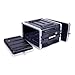 Crossrock Stackable 6U Rack Case, Strong Molded with Heavy Duty Hardware, Standard 19.25" Depth(CRA8606U)