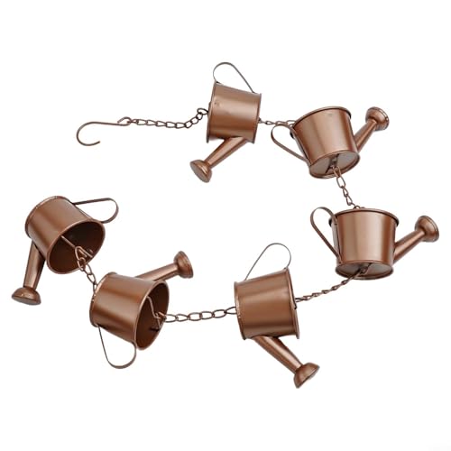 Cadena de lluvia, cadenas de lluvia para exteriores, colgantes móviles, 6 atrapadores de lluvia para pájaros, para jardín, a prueba de óxido, adornos decorativos de jardín para exteriores e interiores