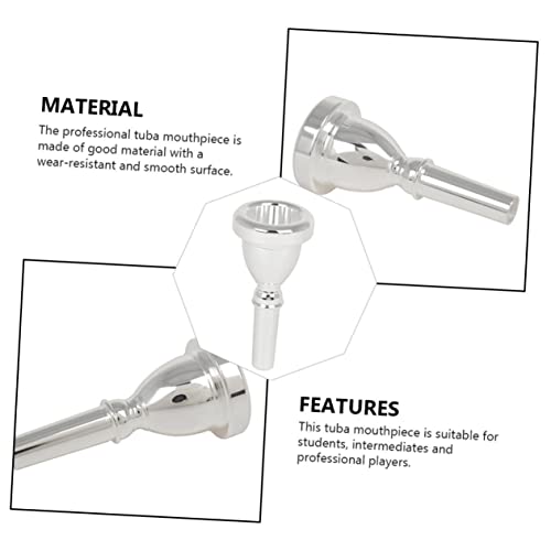 Embouchure tuba 14mm argentée résolvant les pertes d'air de jeu - 5
