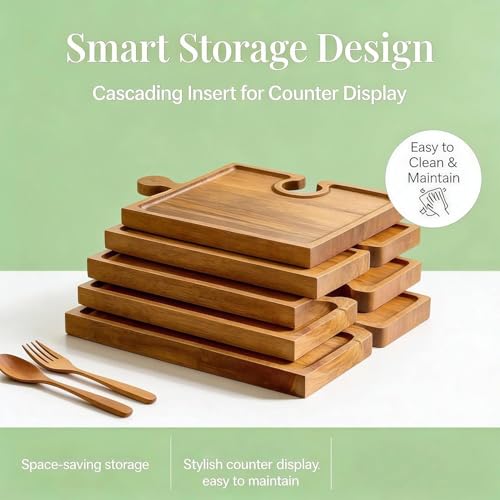 Plateau à charcuterie en bois de qualité supérieure lot de 4 - 8