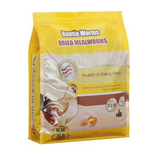 BUNTIE WORMS Dried Mealworms 5LB, 100% Natural, Non-GMO Mealworms for Chickens – High Protein Chicken Feed Meal Worms for Wild Birds, Chickens, Ducks and Turtles