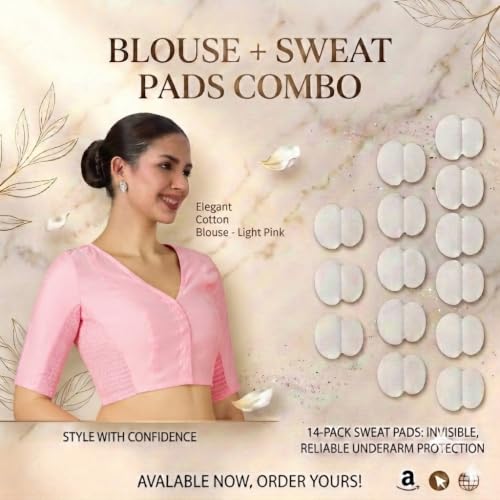 Image of Studio Shringaar Women's Cotton Stretchable (Smocked) Readymade Saree Blouse