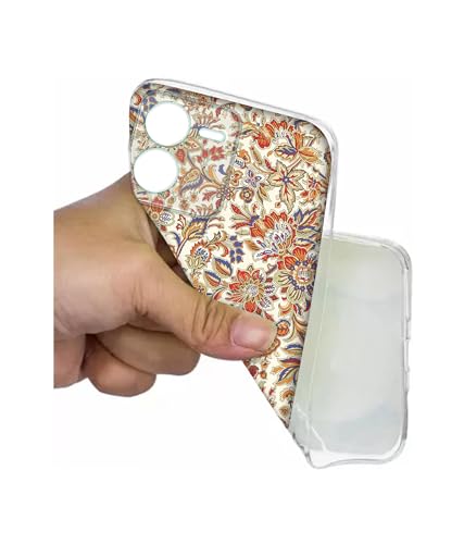 Image of Floral Design Printed Silicon Soft TPU Back Case Cover for iQOO Z9 5G, Multicolour