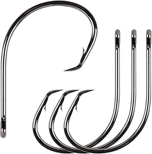 Hameçons pêche ultra pointus cercle offset acier carbone 5/0 100pcs