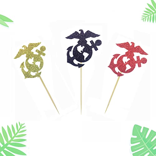 Morndew 24 Pcs Military Themed Cupcake Toppers For Military Themed Party Promotion Retirement Party Wedding Party Birthday Party Decorations #TOP3