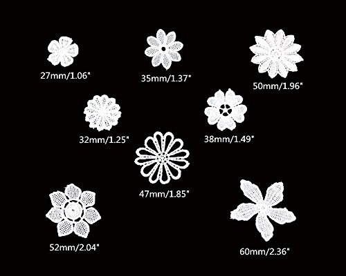 Honbay 40Pcs Mix Style White Hollow Out Lace Flower Applique Patch Sewing Craft Decoration #TOP2