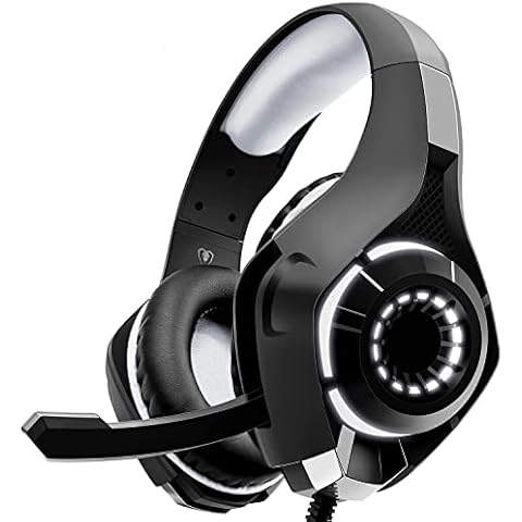 Tatybo Gaming Headset for PS5 PS4 Xbox One Switch PC N64 with Noise Canceling Mic, Deep Bass Stereo Sound, Black Grey (GM-1G) Cover