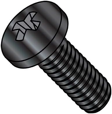8-32X1 Phillips Pan Machine Screw Fully Threaded 18 8 Stainless Steel Black Oxide (Pack Qty 2,000) BC-0816MPP188B by Korpek
