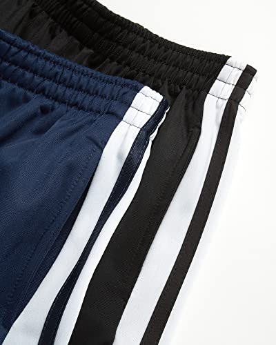 Quad Seven Boys' Sweatpants - 4 Pack Active Tricot Jogger Track Pants (Size: 4-18), Size 16-18, Navy/Black/Charcoal/Black Stripes #TOP1