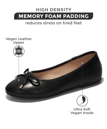 Project Cloud Memory Foam Ballet Flats Shoes for Women Footwear and Lightweight Casual Flats for Women - Non Slip Comfortable Ballet Shoes (Ellison)2