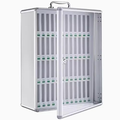 Scatola Porta Cellulare in Lega di Alluminio con Serratura a Chiave - Colore, Ideale per fabbriche e scuole, capacità 48 Bit, Organizer Sicuro per conferenze