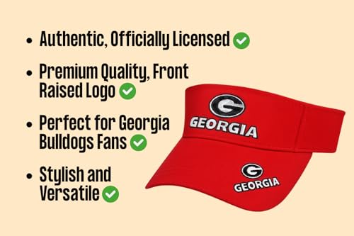 Visera clásica ajustable University Georgia Bulldogs roja miniatura 5