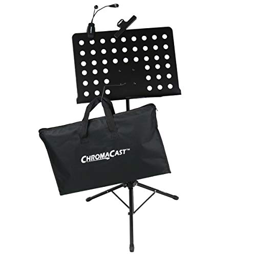 Chromacast Fba Cc-Ps-Mstand-Kit-1 Pro Series Metal Stand Performance Pack With Carry Bag, Music Sheet Clip On Adjustable Light #TOP1